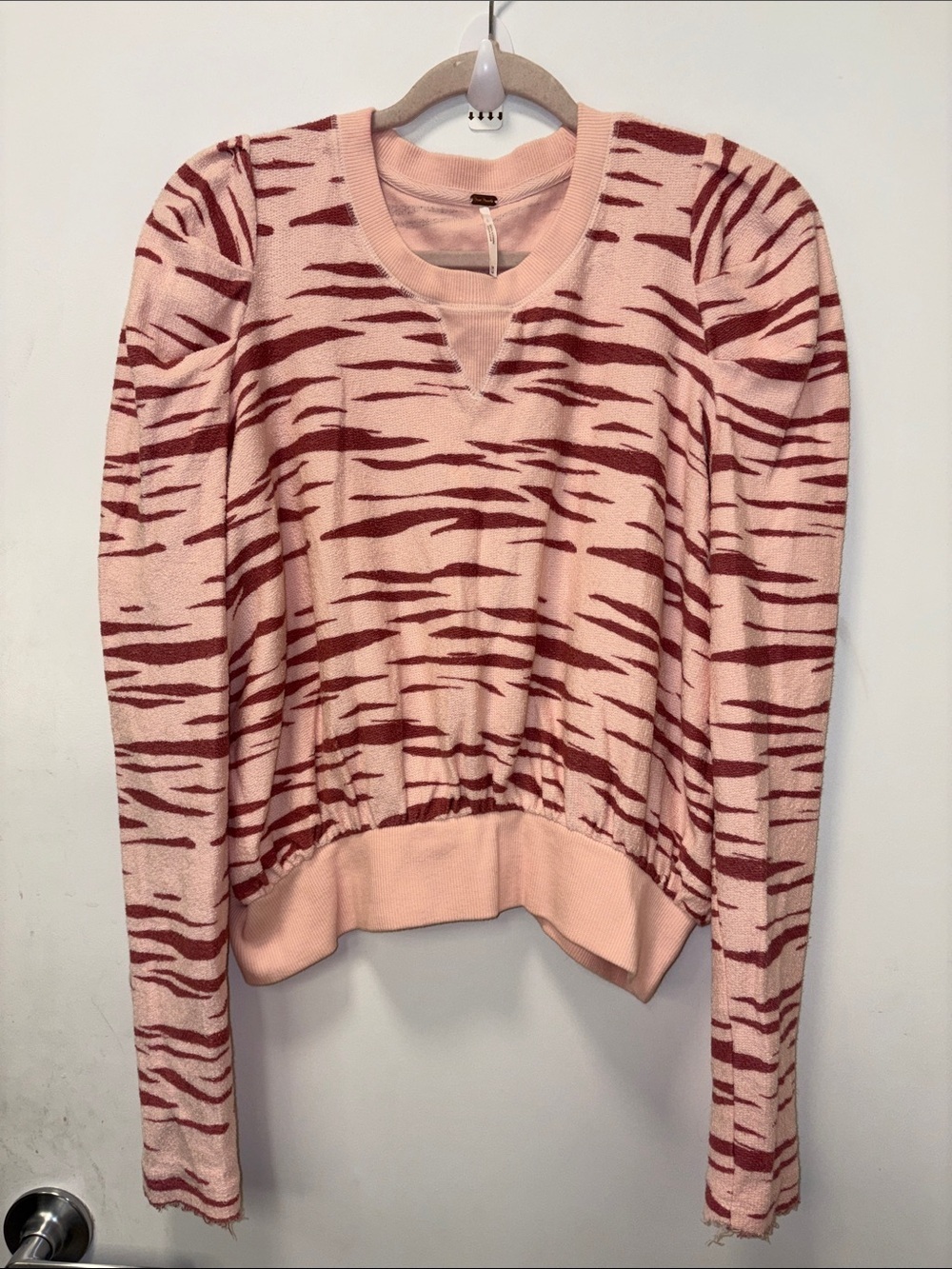 FREE PEOPLE ZEBRA BALLET COMBO PINK SWEATSHIRT!